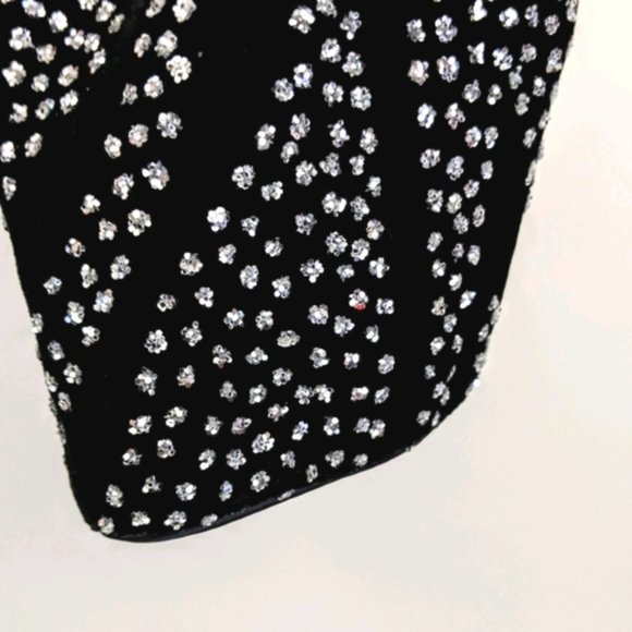 Ricky Lang for Nuit Vintage Women's Black/Silver Embellished Blazer - Picture 11 of 13